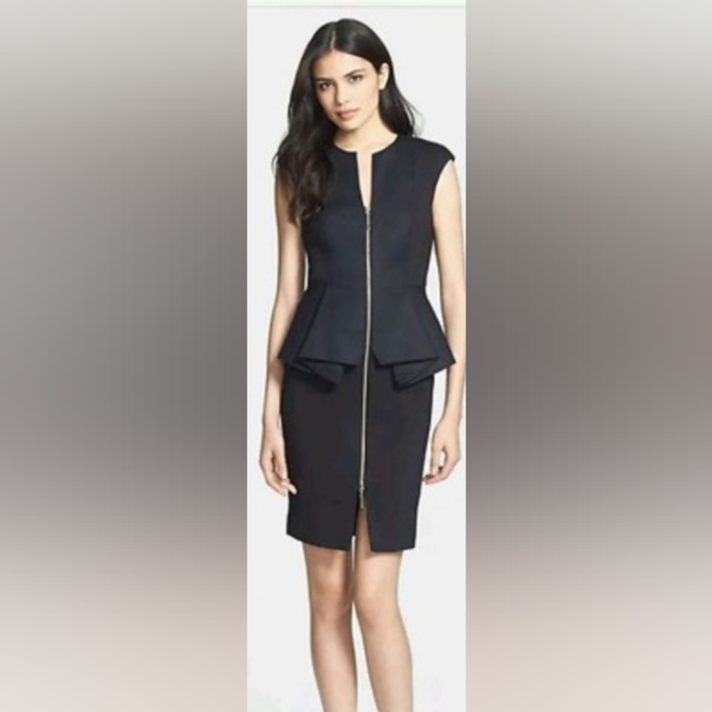 The Limited Black Mini Dress with Gold Zipper Front. NWOT. Size 0